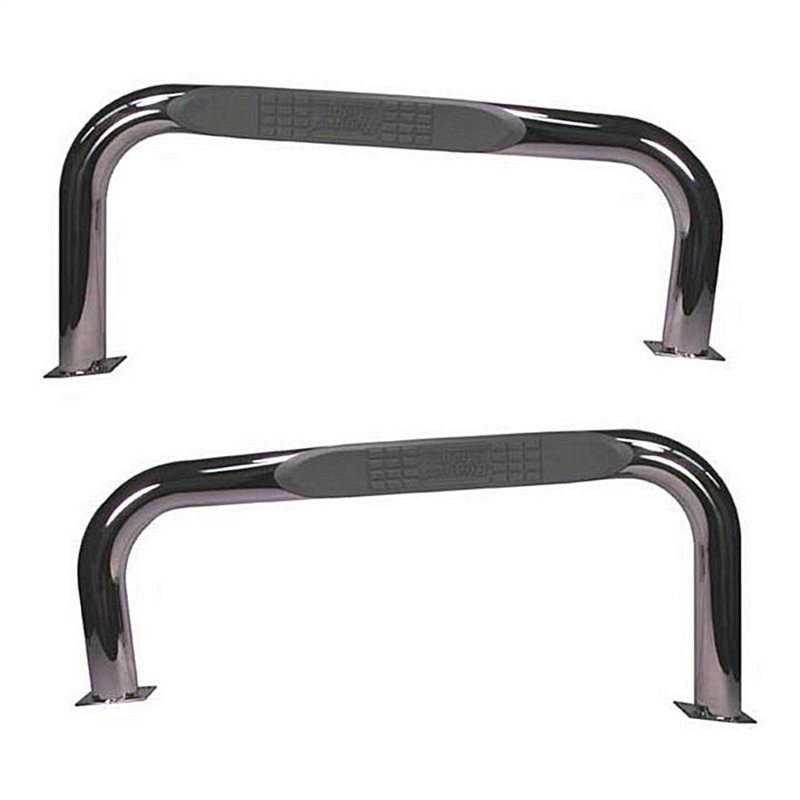 Jeep Wrangler TJ Side Steps - Rugged Ridge - 3-Inch Round Stainless - `97-`06